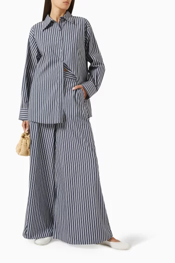 Marcy Wide-leg Pants in Cotton Poplin