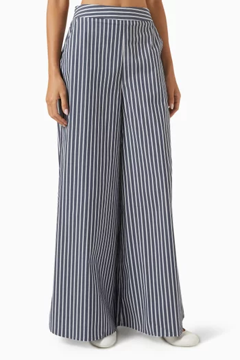 Marcy Wide-leg Pants in Cotton Poplin