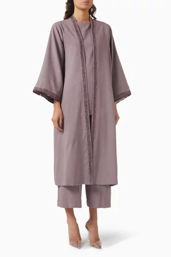 Embroidered 4-piece Abaya Set
