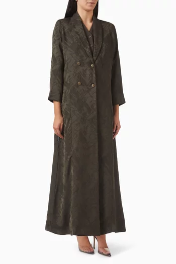 Elain 4-piece Abaya Set in Jacquard Silk