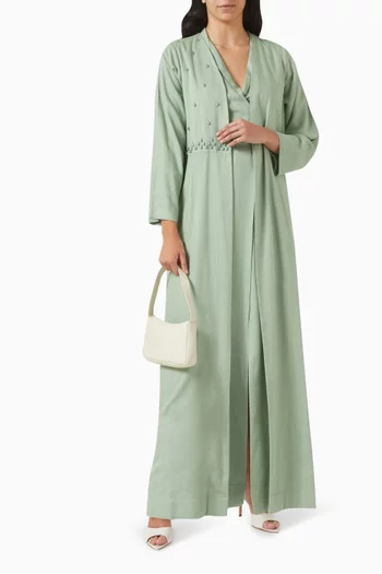 Gayle 2-piece Abaya Set in Linen