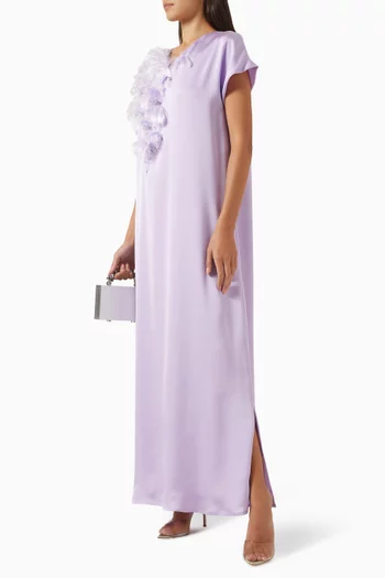 قفطان برقعات مزينة بالريش