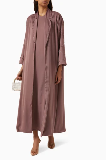 3-piece Bead Embroidered Abaya Set