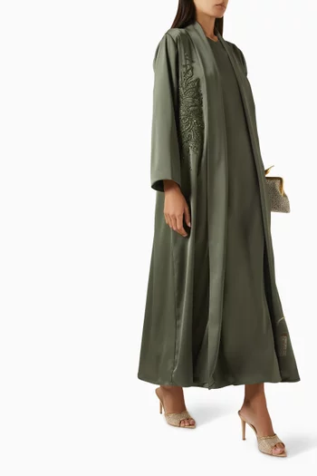 طقم عباية مطرز بالترتر، 3 قطع