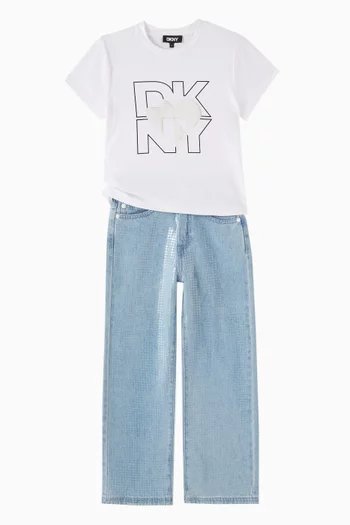 Cropped T-shirt in Cotton