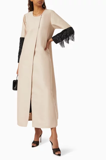 Two-tone Beaded Abaya