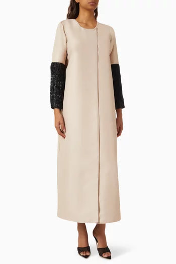 Two-tone Beaded Abaya