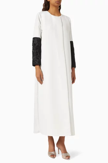 Two-tone Beaded Abaya
