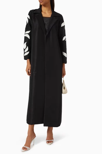 Leaf Embroidered Abaya