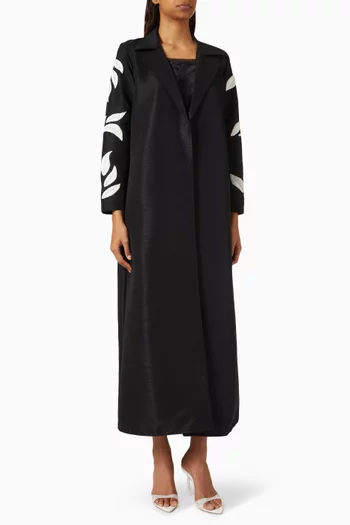 Leaf Embroidered Abaya