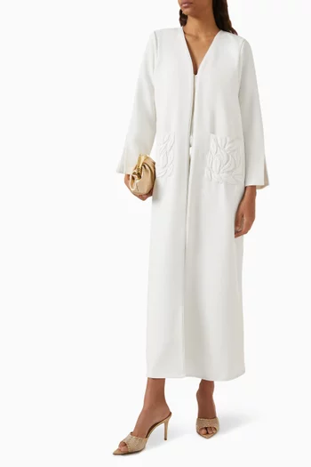 Leaf Embroidered Abaya
