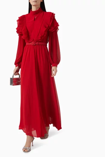 Ruffle Belted Dress
