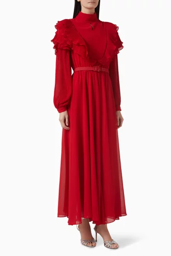 Ruffle Belted Dress