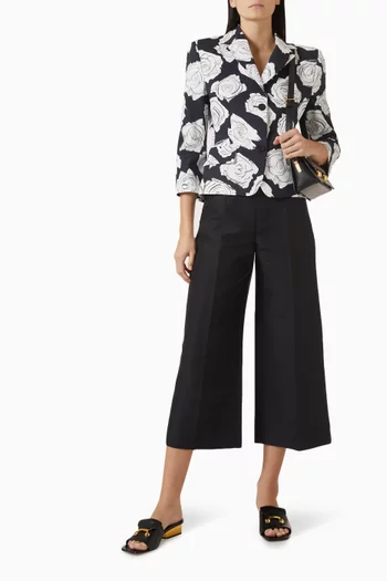 Aurora-print Tailored Jacket in Cotton-poplim
