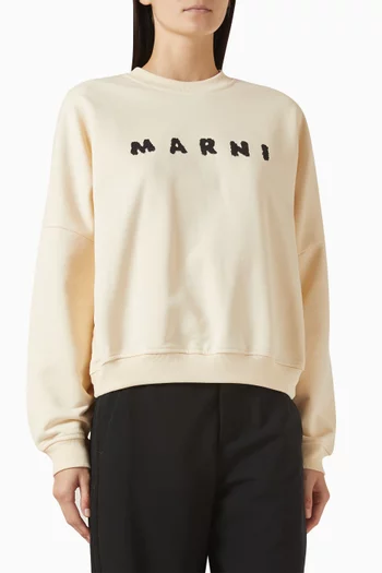 Logo-print Sweatshirt in Cotton-knit
