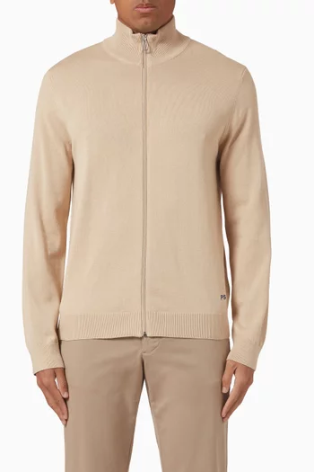 Zip-up Cardigan in Organic Cotton