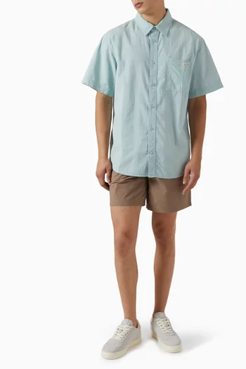 Short-sleeve Shirt in Cotton Seersucker