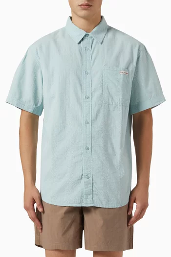 Short-sleeve Shirt in Cotton Seersucker