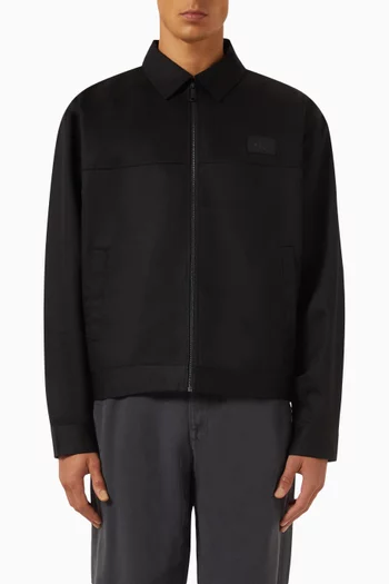 جاكيت بياقة مفرودة مزيج قطن