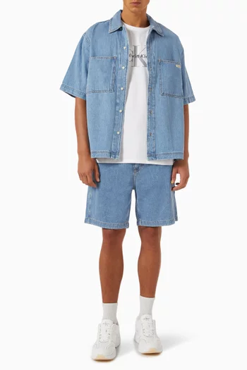 شورت فضفاض سهل الارتداء دينم ولايوسيل