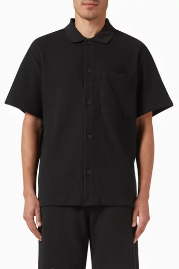 Chunky Waffle Overshirt in Cotton