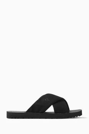 Cross Sandals in Canvas