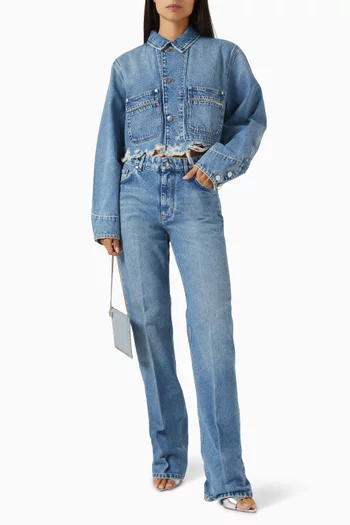 Falabella Crop Jacket in Denim