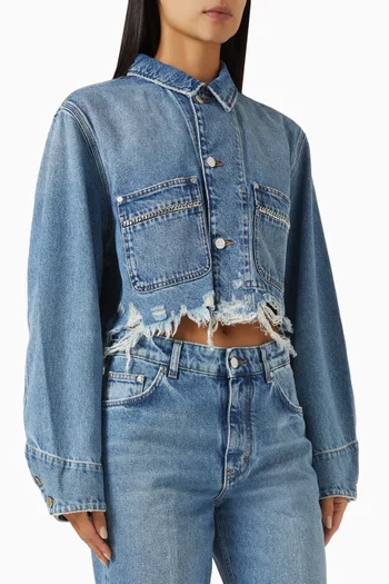 Falabella Crop Jacket in Denim