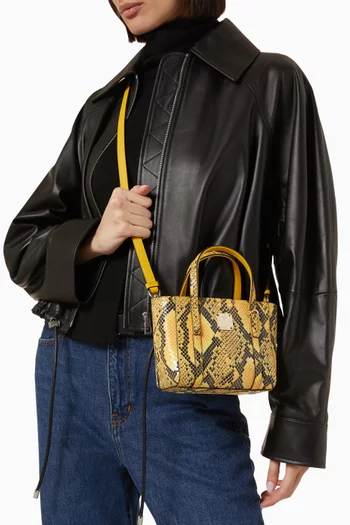 حقيبة تسوق توني بسحّاب علوي بنقشة جلد أفعى كرونيه