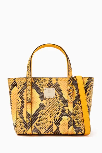 حقيبة تسوق توني بسحّاب علوي بنقشة جلد أفعى كرونيه