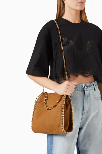 Mini Falabella Fold-over Tote Bag in Alter Suede