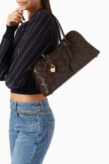 Ryder Woven Shoulder Bag in Vegan Leather