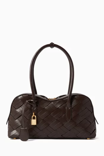 Ryder Woven Shoulder Bag in Vegan Leather