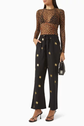 Leopard Cleo Top in Mesh