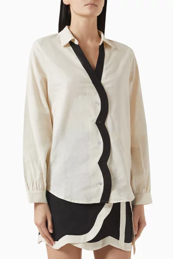 Miley Shirt in Cotton-linen Blend