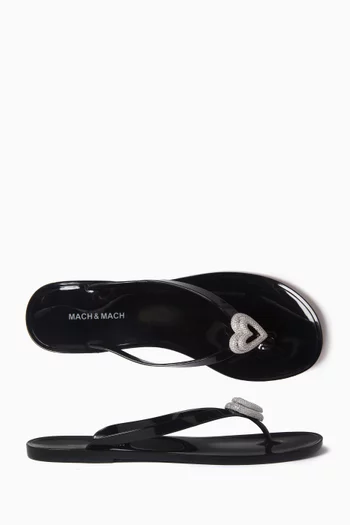 Double Heart Flip-flops in Rubber