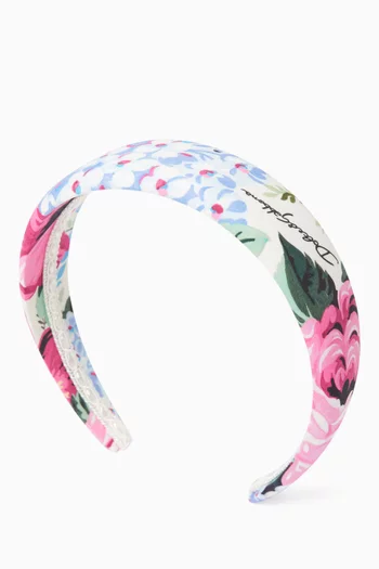 Floral-print Headband in Viscose