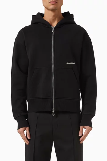Box Logo Zip Hoodie in Cotton
