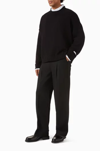 بنطال قماشي واسع الساقين مزيج فيسكوز