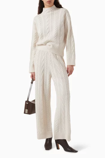 Cable-Knit Wool Trousers
