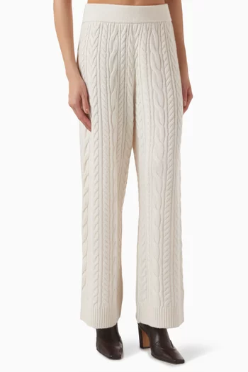 Cable-Knit Wool Trousers