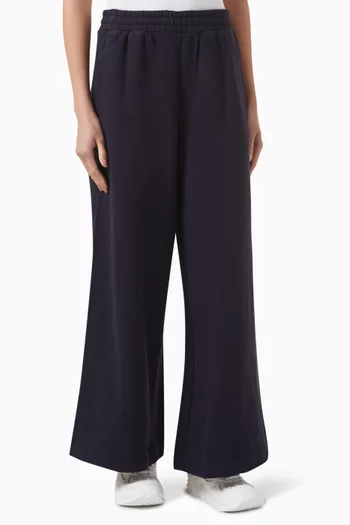 Brushed-Cotton Wide-Leg Joggers
