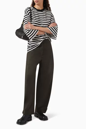 Wool Barrel-Leg Utility Trousers