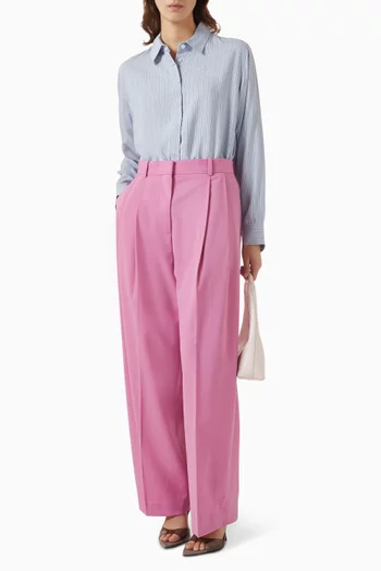 Wide-leg Tailored Pants in Twill