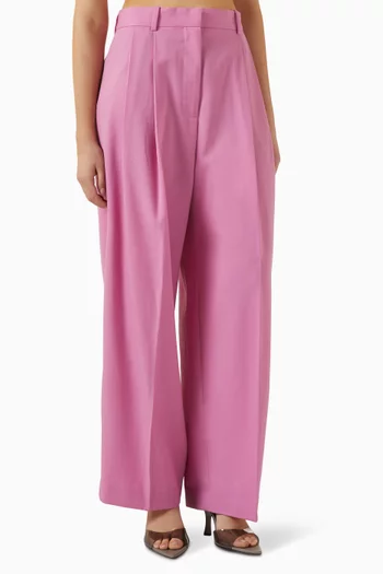 Wide-leg Tailored Pants in Twill