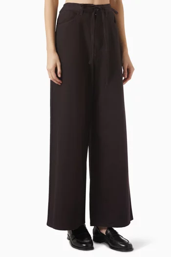 Wide-Leg Drawstring Trousers