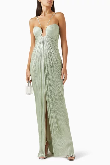 Lissandra Bustier Gown in Plissé