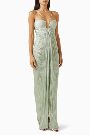 Lissandra Bustier Gown in Plissé
