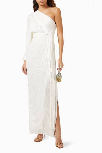 Palmer One-shoulder Midi Dress in Silk