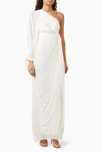 Palmer One-shoulder Midi Dress in Silk